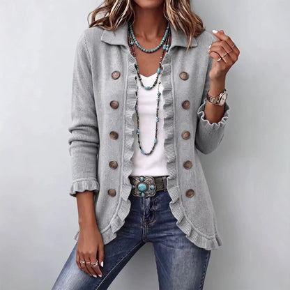 CAMILLE™ CARDIGAN EN MAILLE À VOLANTS