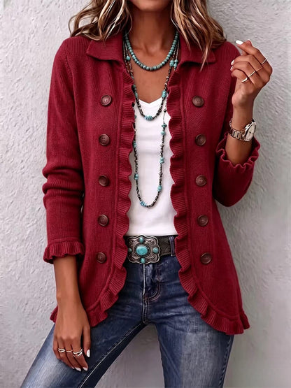CAMILLE™ CARDIGAN EN MAILLE À VOLANTS