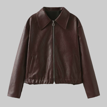 INÈS VESTE ZIPPÉE SMILI CUIR LUXE