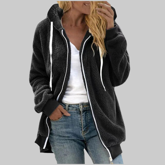 MIA VESTE À CAPUCHE EN PELUCHE DE LUXE