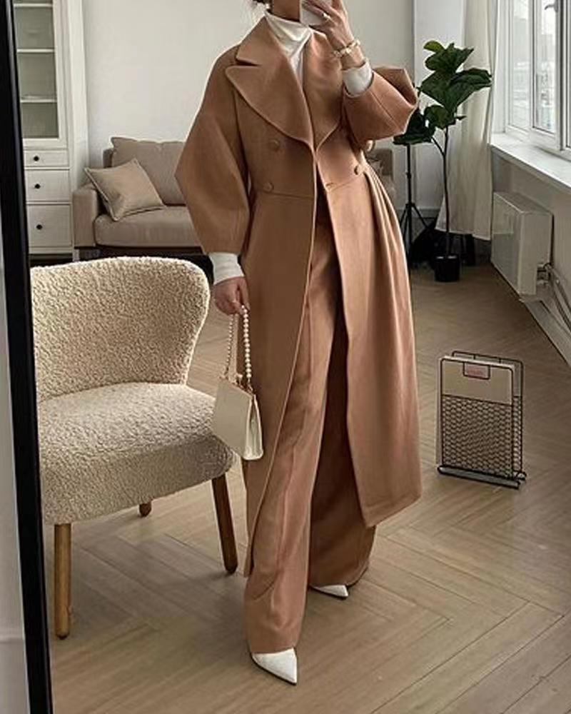 Vintage Long Coat with Lantern Sleeves