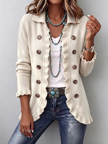 CAMILLE™ CARDIGAN EN MAILLE À VOLANTS
