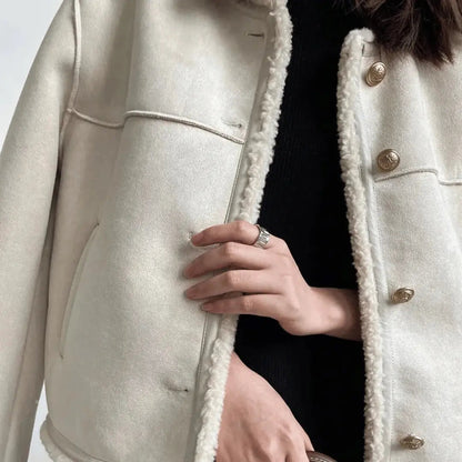 Clémence Veste Sherpa Douce et Élégante