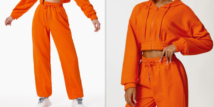 Ensemble Sweat Zippé Chaud et Décontracté