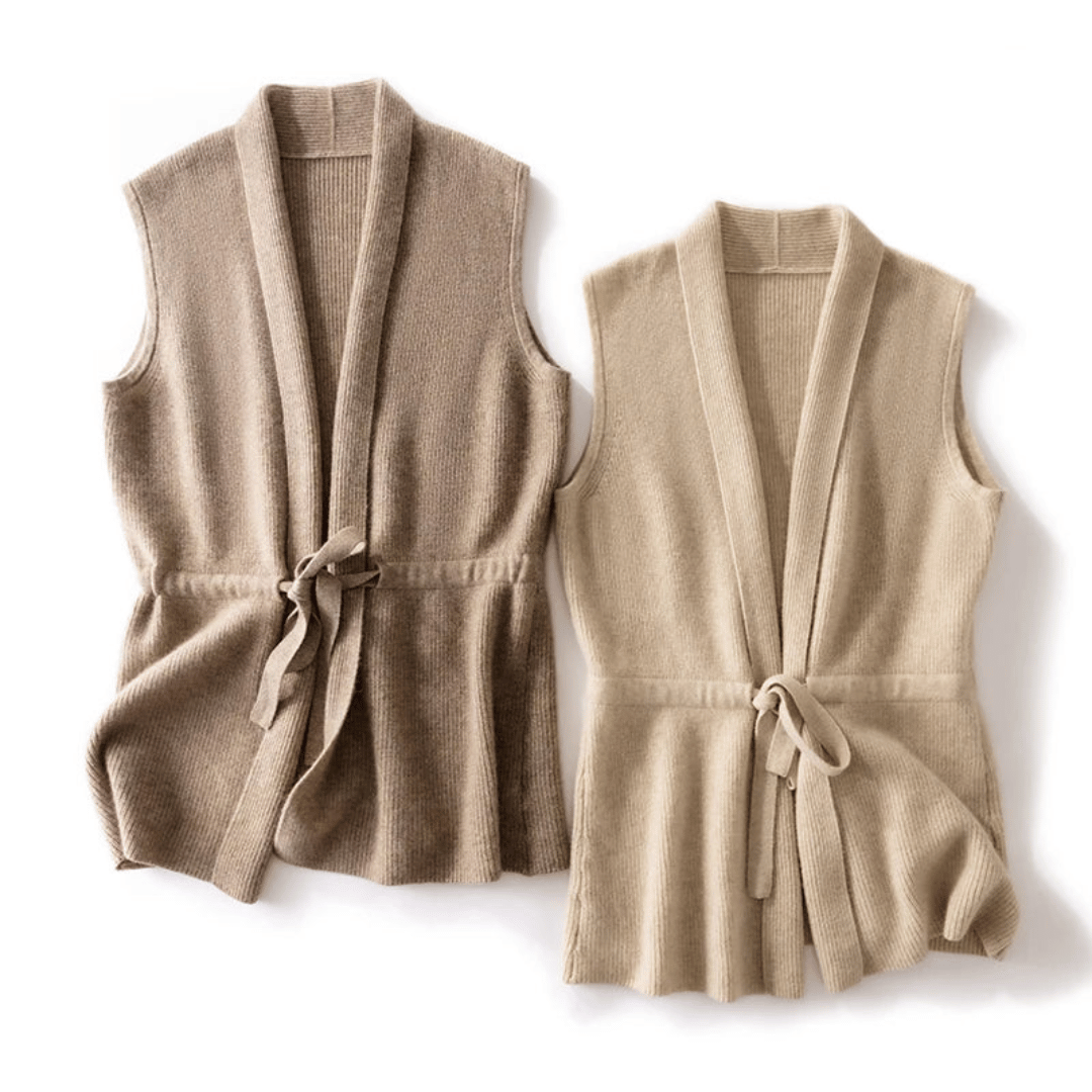 Clara Wrap-Style Vest in Soft and Elegant Knit