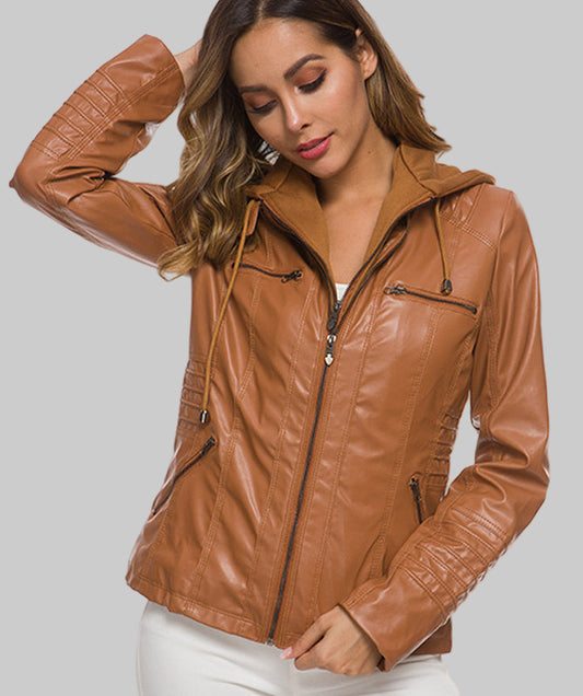 LÉA VESTE BIKER SIMILI-CUIR PREMIUM