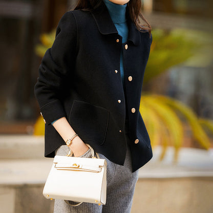 Clara Manteau court en laine synthétique douce