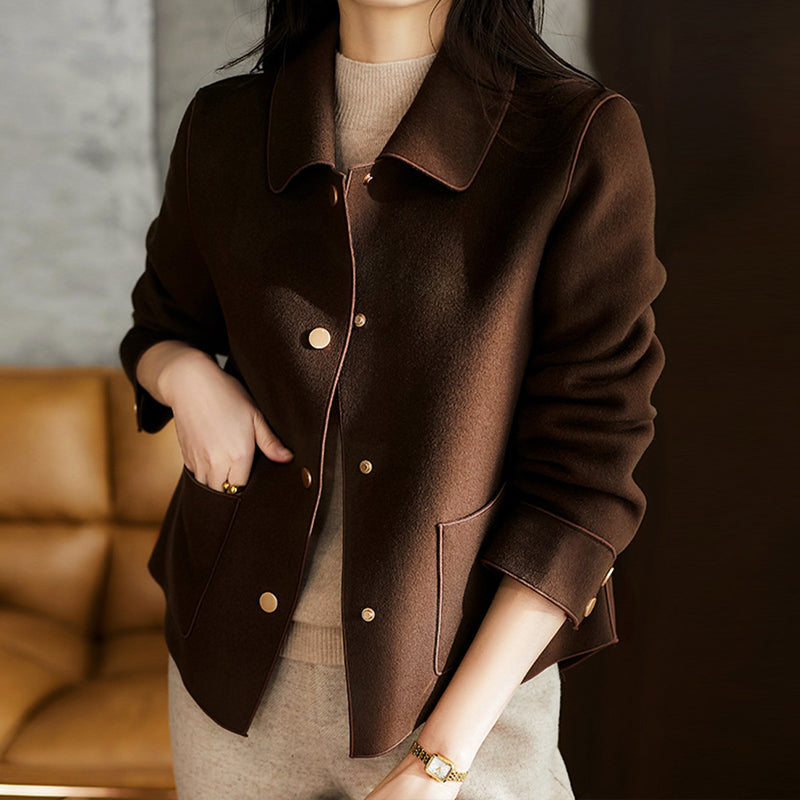 Clara Manteau court en laine synthétique douce