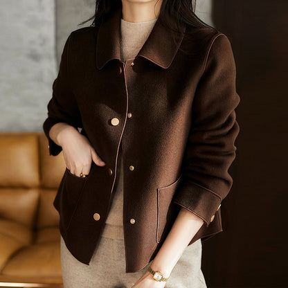 Clara Manteau court en laine synthétique douce