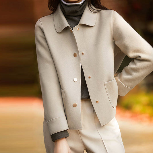 Clara Manteau court en laine synthétique douce