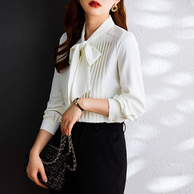 Elise Chiffon Blouse with Elegant Bow
