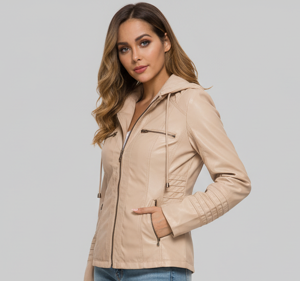 LÉA VESTE BIKER SIMILI-CUIR PREMIUM