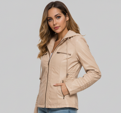 LÉA VESTE BIKER SIMILI-CUIR PREMIUM
