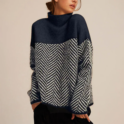 Camille Soft and Structured Chevron Knit Sweater