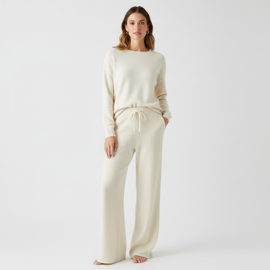 Emma Luxurious Wide-Leg Cashmere Trousers