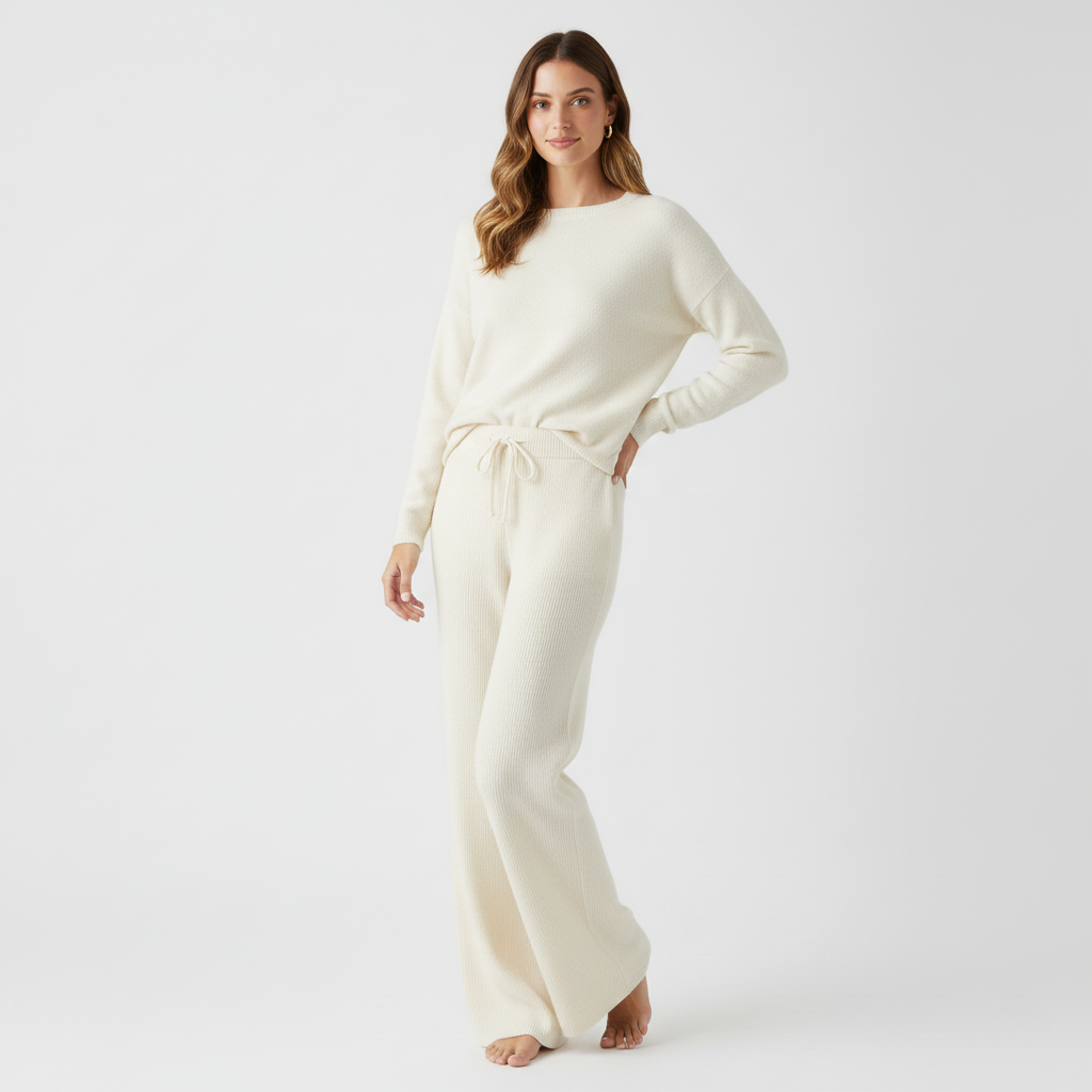Emma Luxurious Wide-Leg Cashmere Trousers