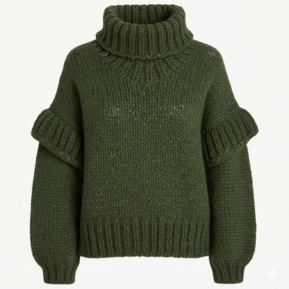 LÉA  PULL CHUNKY EN LAINE ALPAGA