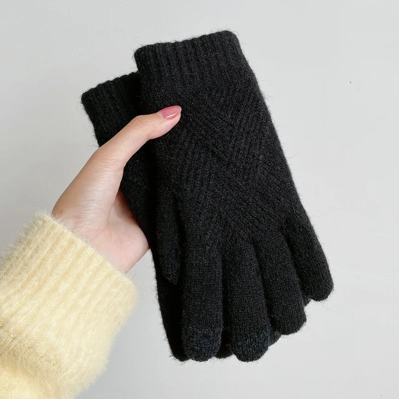 Lena Diamond Knit Cashmere Gloves