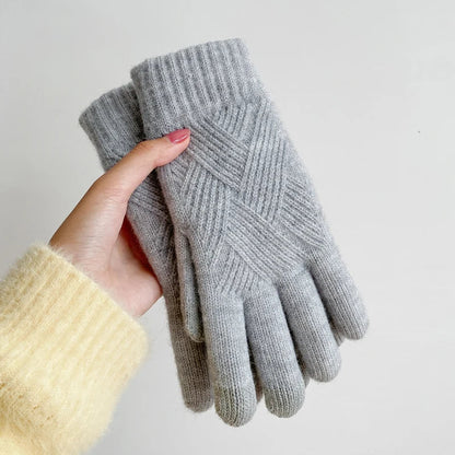 Lena Diamond Knit Cashmere Gloves