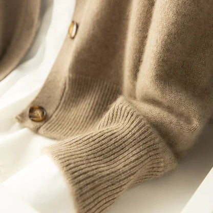 Camille Signature Button Cardigan in Wool &amp; Cashmere