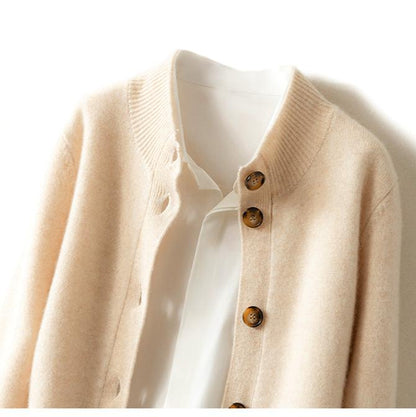 Camille Signature Button Cardigan in Wool &amp; Cashmere
