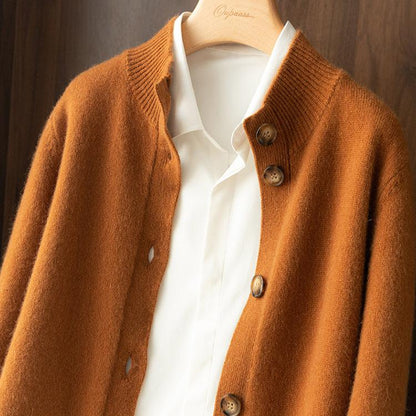 Camille Signature Button Cardigan in Wool &amp; Cashmere