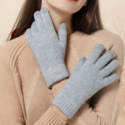 Lena Diamond Knit Cashmere Gloves