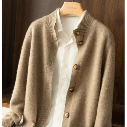Camille Signature Button Cardigan in Wool &amp; Cashmere