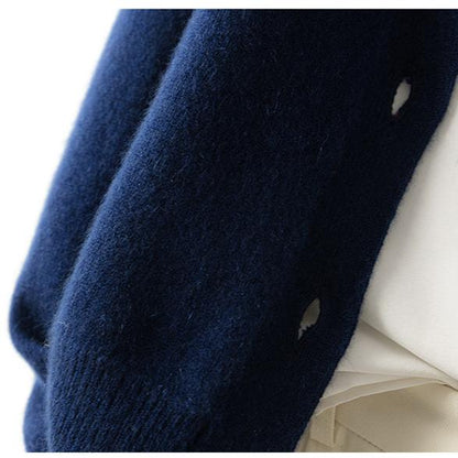 Camille Signature Button Cardigan in Wool &amp; Cashmere