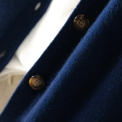 Camille Signature Button Cardigan in Wool &amp; Cashmere
