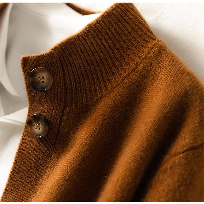 Camille Signature Button Cardigan in Wool &amp; Cashmere