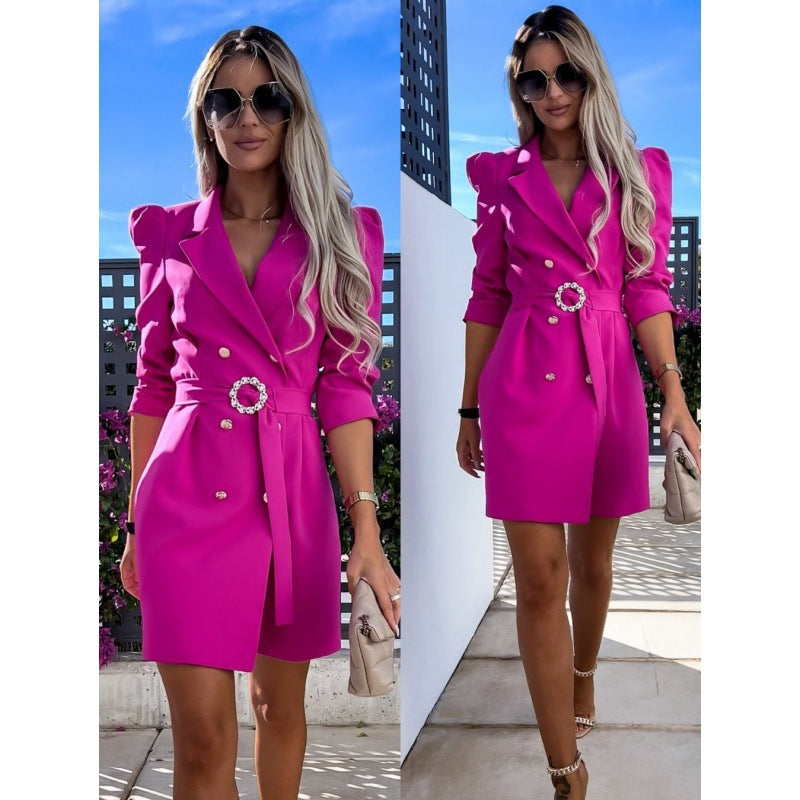 Robe Blazer Élégante Avec Ceinture – Style Tailleur Chic