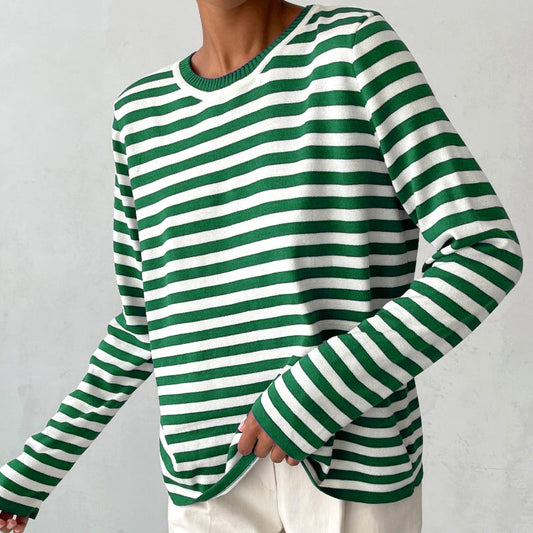 Sophie Elegant Striped Long-Sleeved Shirt