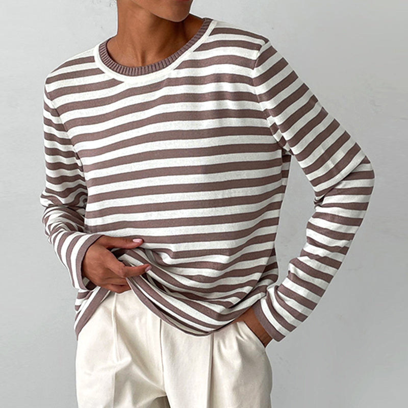 Sophie Elegant Striped Long-Sleeved Shirt