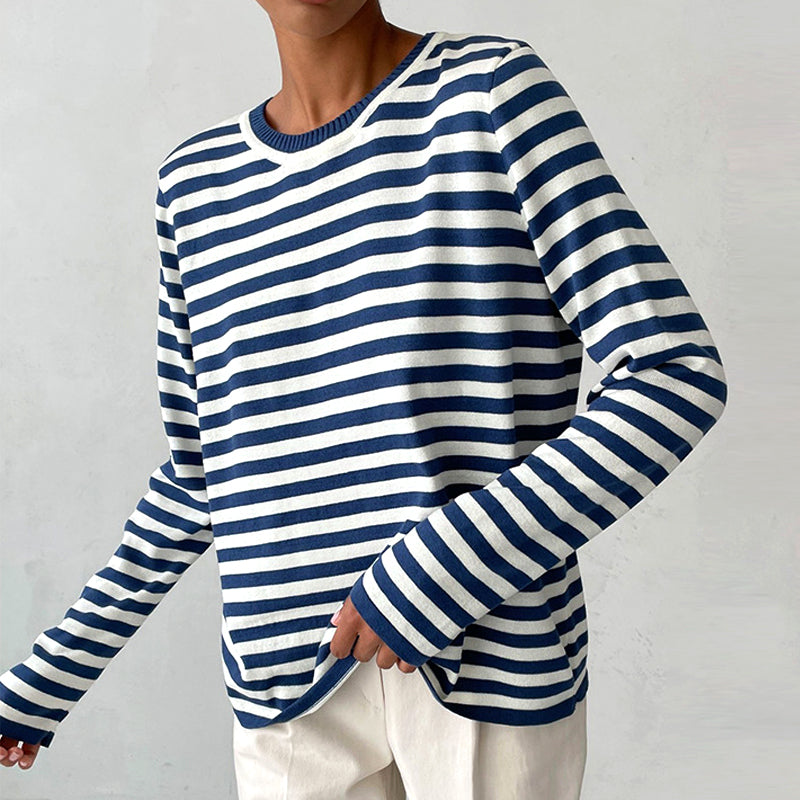 Sophie Elegant Striped Long-Sleeved Shirt