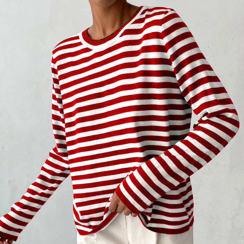 Sophie Elegant Striped Long-Sleeved Shirt