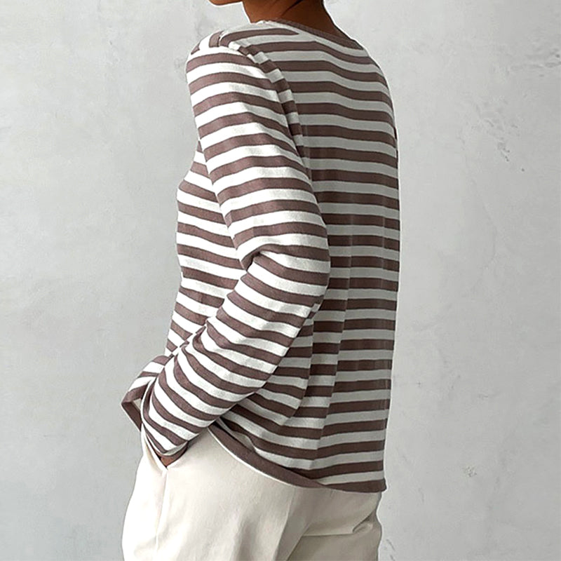 Sophie Elegant Striped Long-Sleeved Shirt
