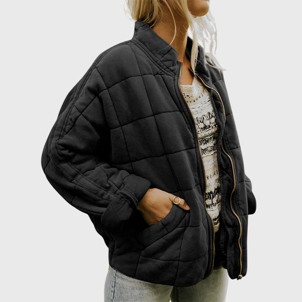 Amélie Warm and modern quilted zip-up jacket
