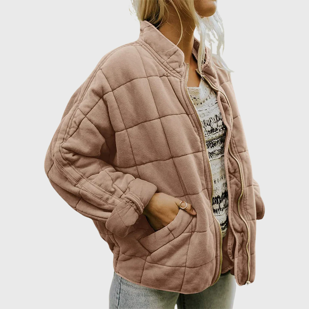 Amélie Warm and modern quilted zip-up jacket