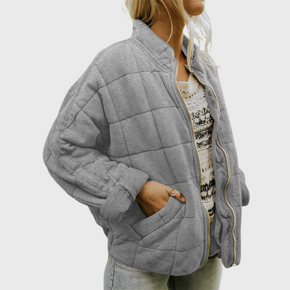 Amélie Warm and modern quilted zip-up jacket
