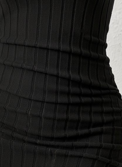 Clara Elegant Knitted High Neck Streetwear Dress