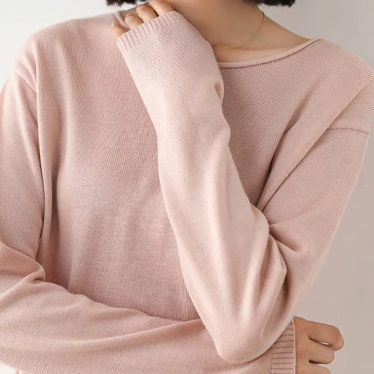 Léa High Comfortable Fine Knit Cotton Top
