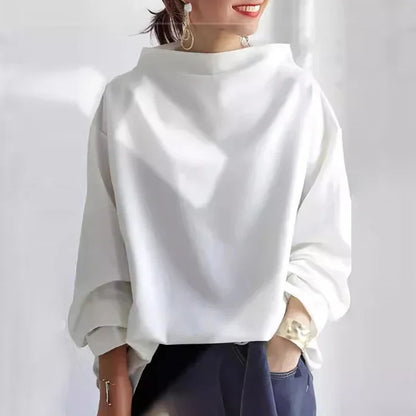 Emma Comfortable High Neck Cotton Sweatshirt