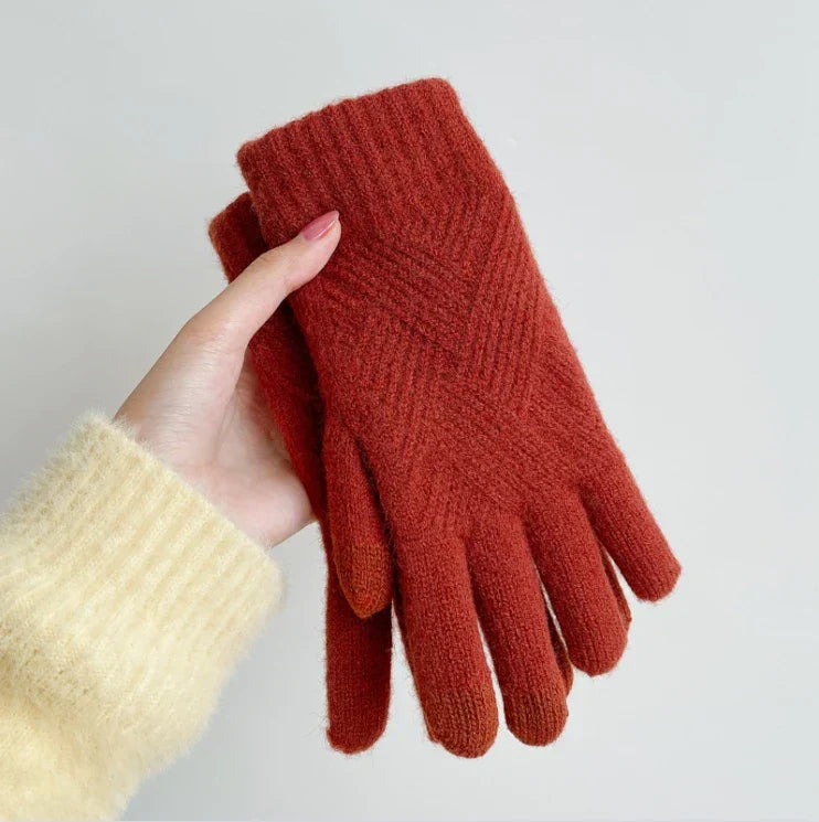 Lena Diamond Knit Cashmere Gloves
