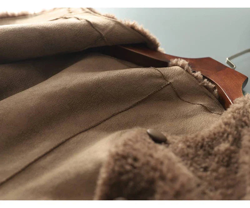 Emma Cozy Winter Coat in Faux Sheepskin