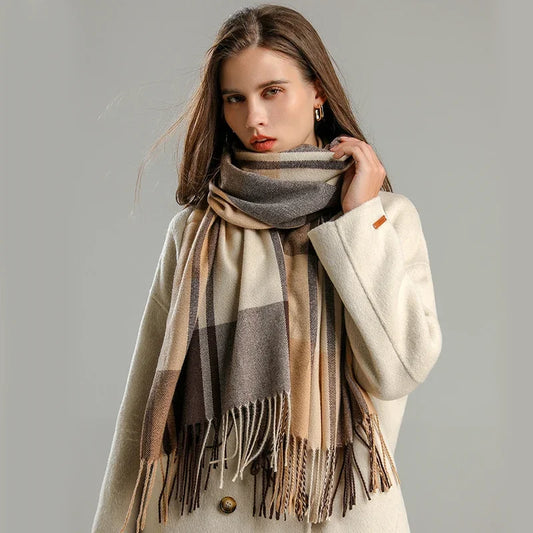 Chloé Cashmere Check Scarf