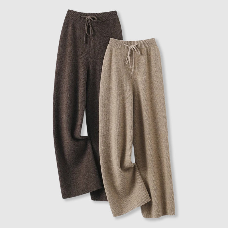 Emma Luxurious Wide-Leg Cashmere Trousers