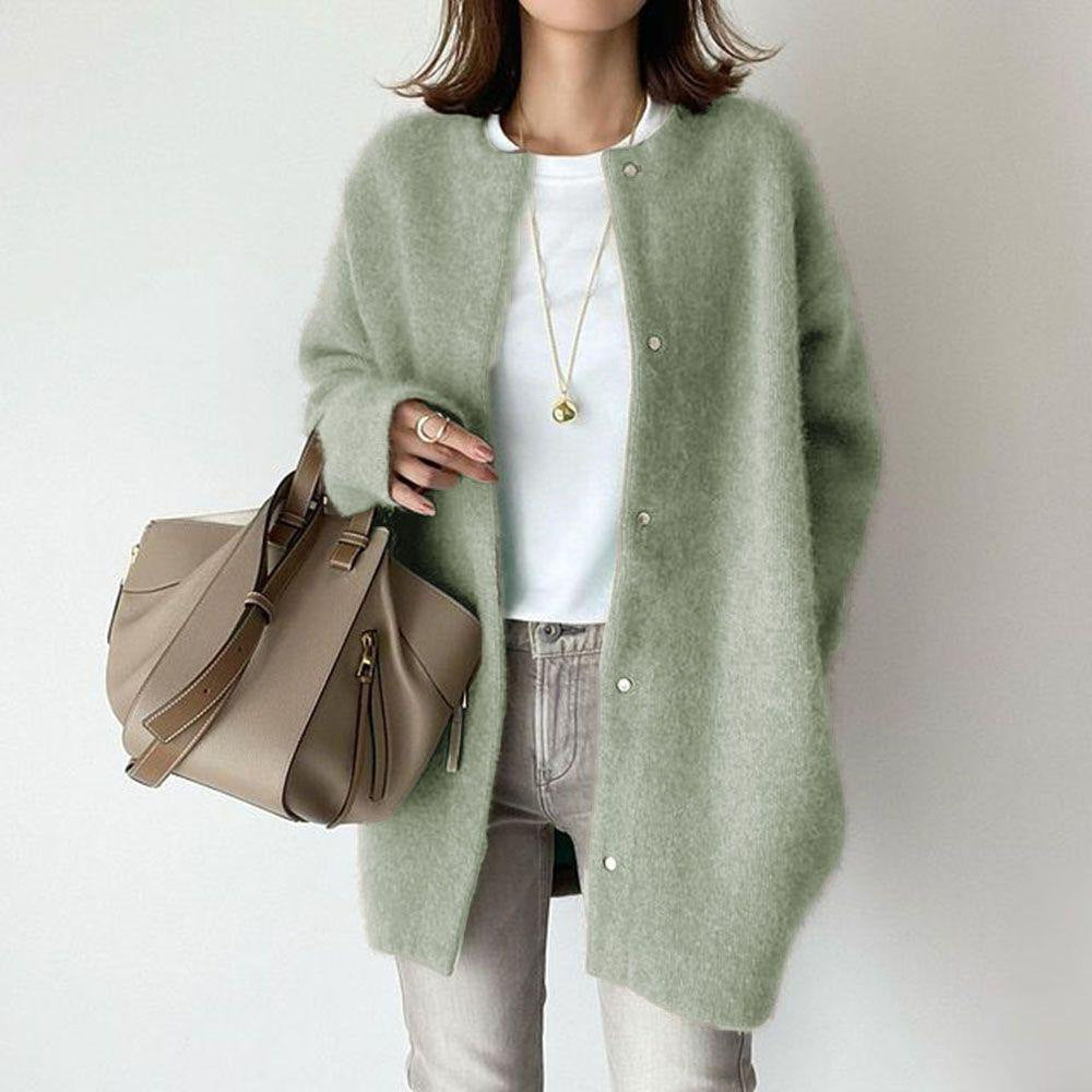 Elise cardigan in soft wool and luxurious suede