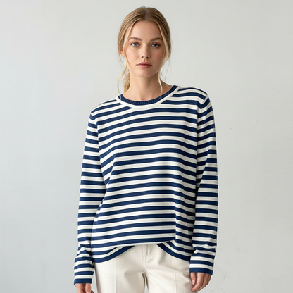 Sophie Elegant Striped Long-Sleeved Shirt