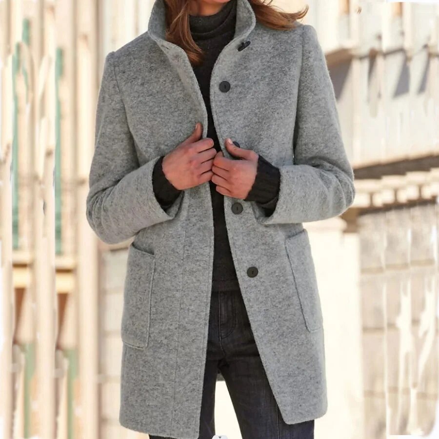 Sophie Elegant and Soft Winter Coat with a Wool-like Effect